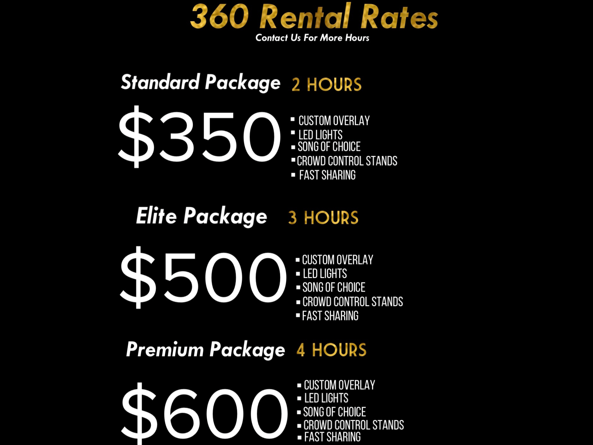 360 Rental Rates Official Flyer